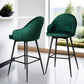 Set of 4 Munich Bar Stools Kitchen Stool Dining Chairs Velvet Chair Barstool - Green