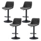 Set of 4 Barcelona Bar Stools Gas Lift Vintage Leather - Black