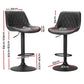 Set of 4 Barcelona Bar Stools Gas Lift Vintage Leather - Black