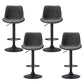 Set of 4 Barcelona Bar Stools Gas Lift Vintage Leather - Black