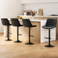 Set of 4 Barcelona Bar Stools Gas Lift Vintage Leather - Black