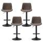 Set of 4 Barcelona Bar Stools Gas Lift Vintage Leather - Brown