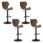 Set of 4 Swansea Bar Stools Vintage Leather Gas Lift - Brown