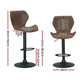Set of 4 Swansea Bar Stools Vintage Leather Gas Lift - Brown