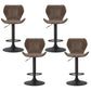 Set of 4 Swansea Bar Stools Vintage Leather Gas Lift - Brown