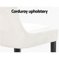 Tilly Set of 2 Dining Chairs Corduroy Wooden - Beige
