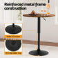 Artiss Height Adjustable Bar Table 360 Swivel Round Gaslift Design 60cm Rustic Brown Black
