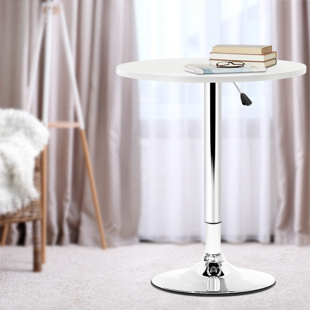 Bar Table Kitchen Tables Swivel Round Metal White