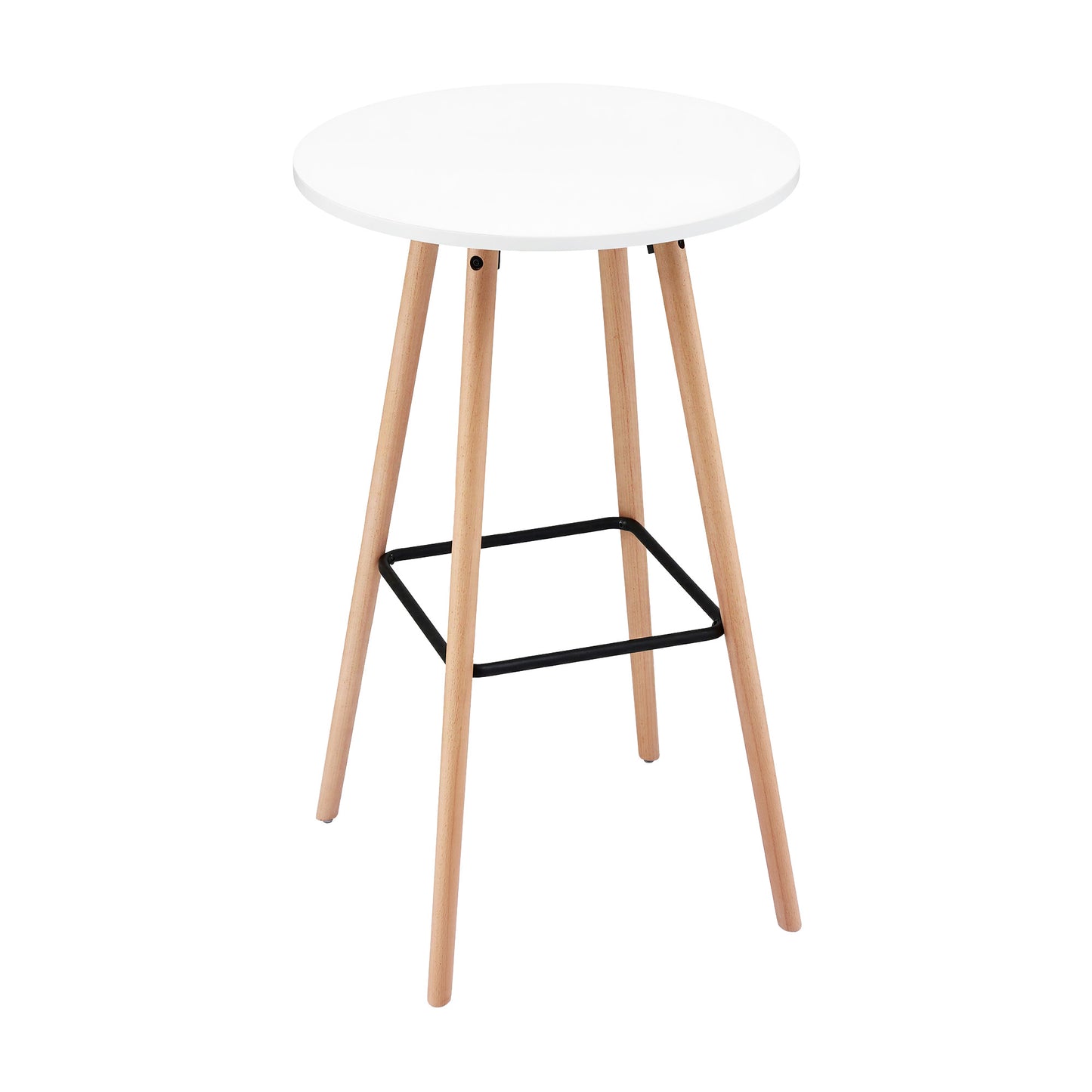 Bar Table Round Counter Kitchen Dining Desk Pub 98cm Height Wood White