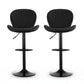 Set of 2 Lerwick Bar Stools Kitchen Swivel Gas Lift Counter Chair Shell Leather - Black