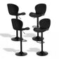 Set of 4 Lerwick Bar Stools Kitchen Swivel Gas Lift Counter Chair Shell Leather - Black