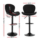 Set of 4 Lerwick Bar Stools Kitchen Swivel Gas Lift Counter Chair Shell Leather - Black