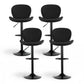 Set of 4 Lerwick Bar Stools Kitchen Swivel Gas Lift Counter Chair Shell Leather - Black