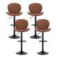Set of 4 Lerwick Bar Stools Kitchen Swivel Gas Lift Counter Chair Shell Leather - Brown
