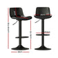 Set of 4 Cairo Bar Stools Padded Seat Gas Lift - Black