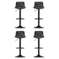 Set of 4 Cairo Bar Stools Padded Seat Gas Lift - Black