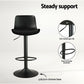 Set of 4 Cairo Bar Stools Padded Seat Gas Lift - Black