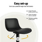 Set of 4 Cairo Bar Stools Padded Seat Gas Lift - Black