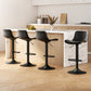 Set of 4 Cairo Bar Stools Padded Seat Gas Lift - Black
