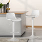 Set of 2 Cairo Bar Stools Kitchen Swivel Gas Lift Stool Leather - White