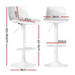 Set of 4 Cairo Bar Stools Kitchen Swivel Gas Lift Stool Leather Dining Chairs - White