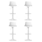Set of 4 Cairo Bar Stools Kitchen Swivel Gas Lift Stool Leather Dining Chairs - White