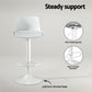 Set of 4 Cairo Bar Stools Kitchen Swivel Gas Lift Stool Leather Dining Chairs - White