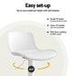 Set of 4 Cairo Bar Stools Kitchen Swivel Gas Lift Stool Leather Dining Chairs - White