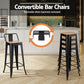 Set of 4 Olyka Bar Stools Kitchen Counter High Chair Dining Stackable Metal - Black