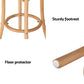 Set of 4 Giza Bar Stools Rattan Seat Wooden - Pine