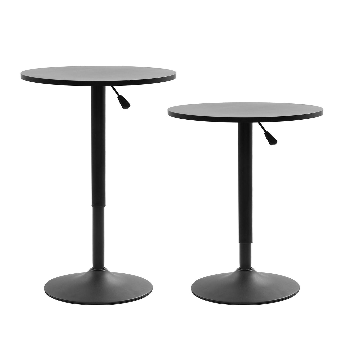 3-Piece Bicea Black Bar Table and Stools Set Kitchen Chairs Cafe Pub