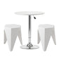 3-Piece Bicea White Bar Table and Stools Set Kitchen Chairs Cafe Pub