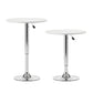 3-Piece Bicea White Bar Table and Stools Set Kitchen Chairs Cafe Pub