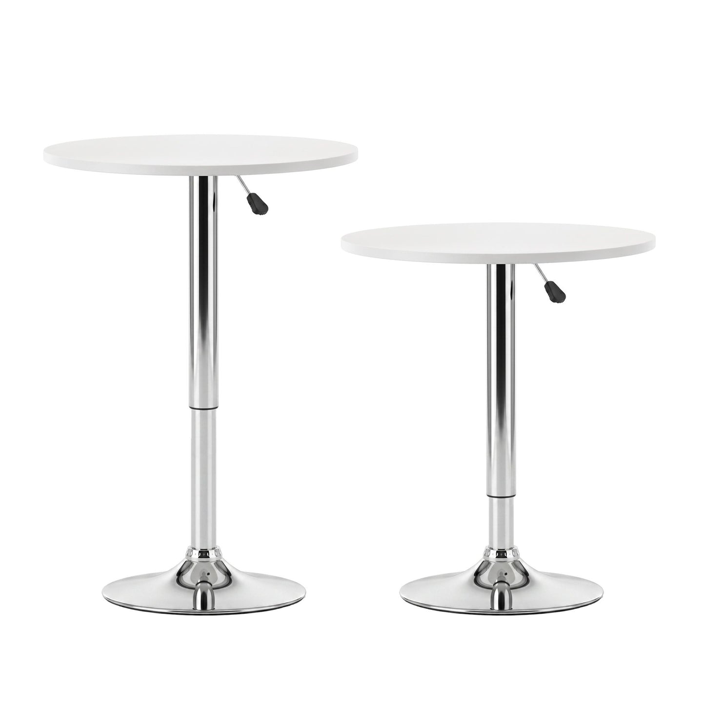 3-Piece Bicea White Bar Table and Stools Set Kitchen Chairs Cafe Pub