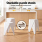 3-Piece Bicea White Bar Table and Stools Set Kitchen Chairs Cafe Pub