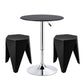 3-Piece Bicea Black Bar Table and Stools Set Kitchen Chair PVC Leather