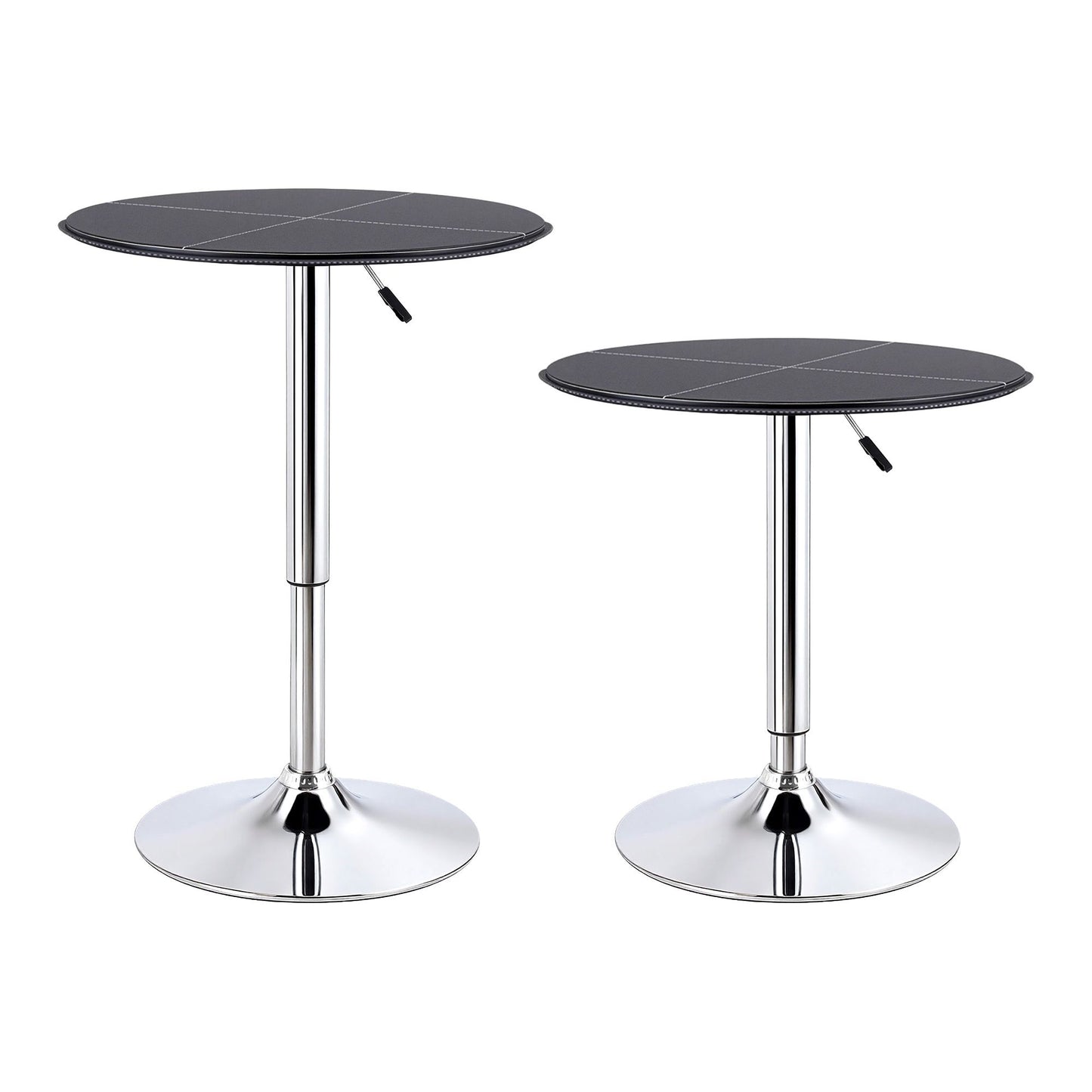 3-Piece Bicea Black Bar Table and Stools Set Kitchen Chair PVC Leather