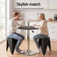 3-Piece Bicea Black Bar Table and Stools Set Kitchen Chair PVC Leather
