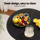 3-Piece Bicea Black Bar Table and Stools Set Kitchen Chair PVC Leather