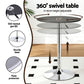 3-Piece Bicea Black Bar Table and Stools Set Kitchen Chair PVC Leather