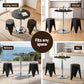 3-Piece Bicea Black Bar Table and Stools Set Kitchen Chair PVC Leather