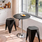 3-Piece Bicea Black Bar Table and Stools Set Kitchen Chair PVC Leather