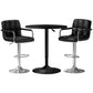 3-Piece Daria Black Bar Table and Stools Set Kitchen Chairs Cafe Pub