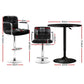 3-Piece Daria Black Bar Table and Stools Set Kitchen Chairs Cafe Pub