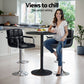3-Piece Daria Black Bar Table and Stools Set Kitchen Chairs Cafe Pub