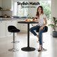 3-Piece Daria Black Bar Table and Stools Set Kitchen Chairs Cafe Pub