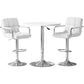 3-Piece Daria White Bar Table and Stools Set Kitchen Chairs Cafe Pub