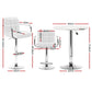 3-Piece Daria White Bar Table and Stools Set Kitchen Chairs Cafe Pub