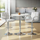 3-Piece Daria White Bar Table and Stools Set Kitchen Chairs Cafe Pub