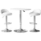 3-Piece Daria White Bar Table and Stools Set Kitchen Chairs Cafe Pub
